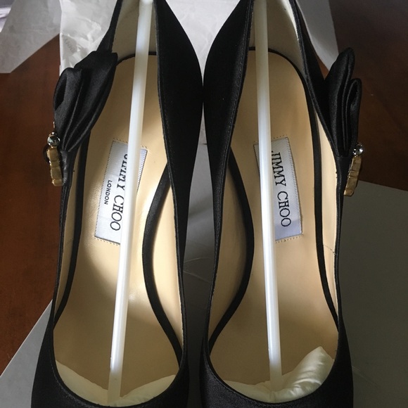 ‼️ FIRM‼️ Jimmy Choo Grant Satin Black Size 39 - Picture 7 of 8